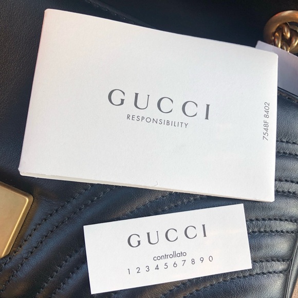 Authentic Gucci Marmont Black Small Lamb Skin NEW - Picture 6 of 8